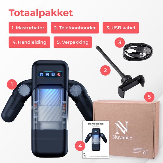 Nuvance Masturbator voor man - Warmte Functie - Pocket Pussy - Sex Toys voor Mannen - Masturbators - Seksspeeltjes