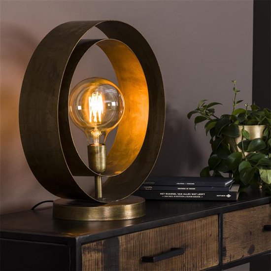 Industriële tafellamp Rotar 1-lichts oud goud | bol.com