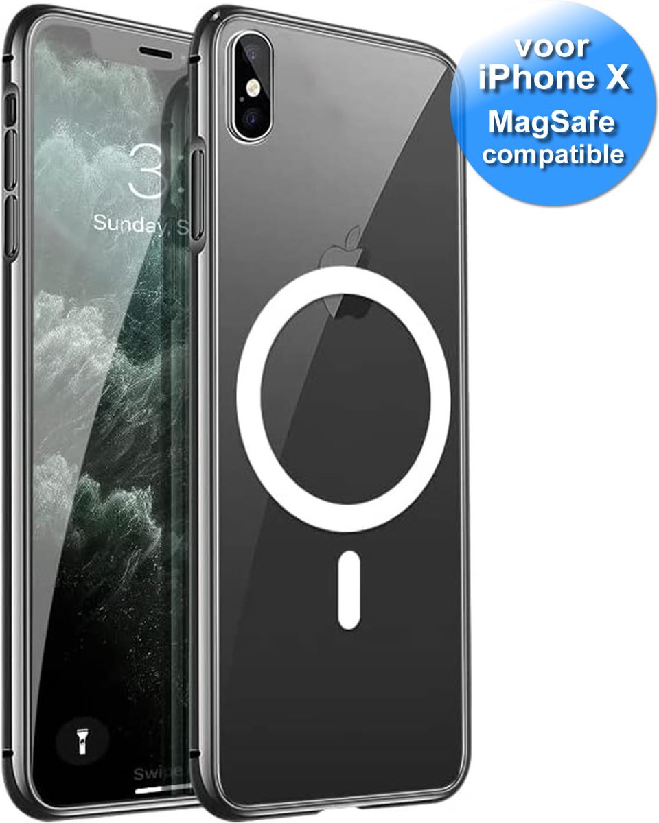iPhone X 10 Hoesje Transparant Siliconen MagSafe - iPhone X 10 Case - iPhone X 10 - Transparant- MagSafe Case