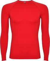 Rood thermisch sportshirt met raglanmouwen naadloos model Prime maat 6 jaar