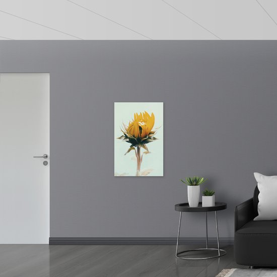 WallClassics - Toile - Bloem jaune - 60x90 cm - Photo sur toile (Décoration murale )