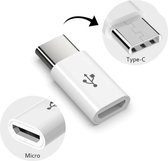 Borvat® | Micro-USB naar USB-C | Geschikt voor USB-C | oplader | micro usb-kabel | Wit | adapter