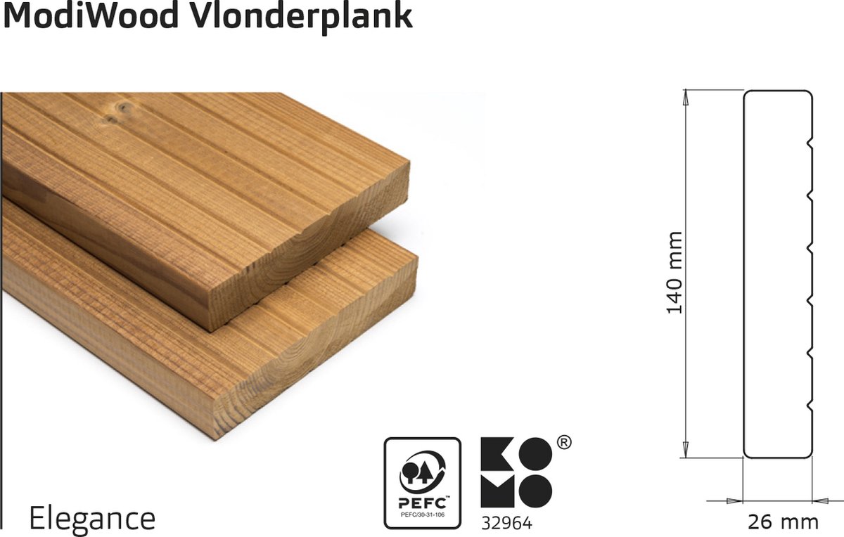 Bol.com Intergard Vlonderplanken voor vlonder thermisch gemodificeerd Elegance 420cm aanbieding