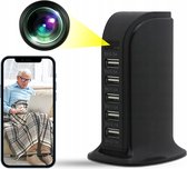 Verborgen Camera in Adapter - Mini Camera - USB HUB - 5 Poorten - SD Kaart - Geluidsopname - Bewegingsdetectie - Full HD - Oplader - Spy Cam - Spionage Camera - Spy Camera - Beveiligingscamera -