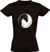 Ying yang paard Dames T-shirt | horse | paard | dieren | pony | dierendag | manege | paardrijden | Zwart