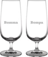 Bierglas op voet gegraveerd - 41cl - Bomma-Bompa