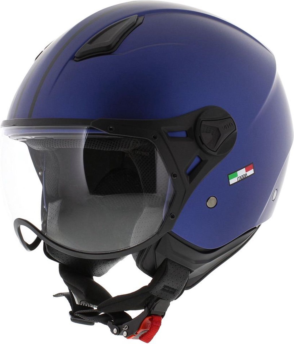 Vito Moda jethelm mat blauw XS - scooterhelm snorfietshelm