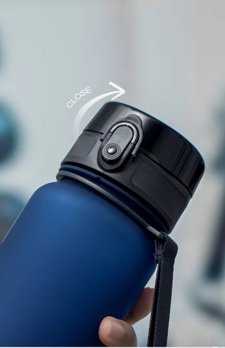 UZSPACE Waterfles - Drinkfles 1000 ml – BPA-Vrije Tritan Waterfles – 100% Lekvrij – Herbruikbare Sportfles met 1-Klik Deksel – Voor School, Sport & Kantoor – Donkerblauw thumbnail 6