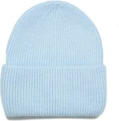 Lichtblauwe wollen muts - beanie van wolmix - one size - maat M - damesmuts voor winter - STUDIO Ivana