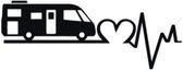 Autocollant de voiture de battement de coeur de camping-car drôle aimant noir 20x5