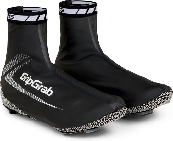 GripGrab - RaceAqua Waterdichte Race Fiets Overschoenen Aero Wielren Regen Fietsoverschoenen - Zwart - Unisex - Maat XXL (46/47)