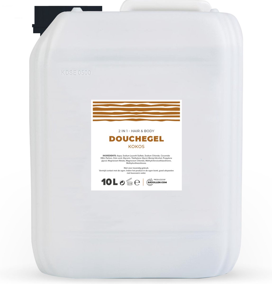 Douchegel - Kokos - 10 Liter - Jerrycan - Hair & Body - Navulling – Navullen