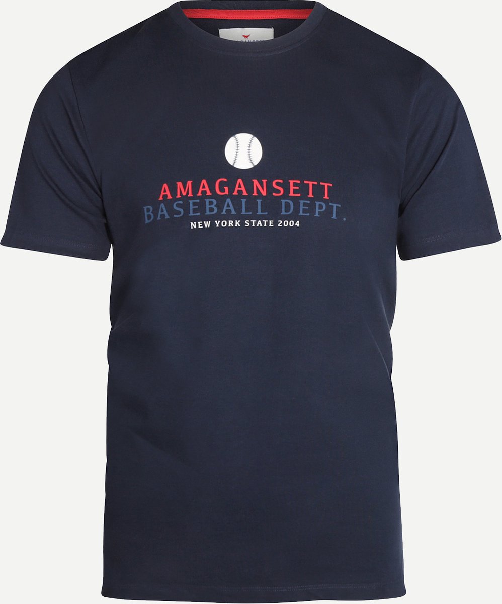 Amagansett Lente/Zomer 2023 T-shirt Baseball Tee Mannen - Regular fit - Organic Cotton - Blauw (L)