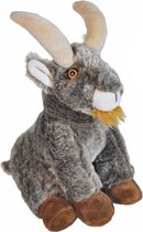 Steenbok (Grijs) Pluche Knuffel 30 cm {Dierentuin/Boerderij | Speelgoed Dieren Knuffeldier Knuffelbeest voor kinderen jongens meisjes | Capricorn Animal Plush Toy}