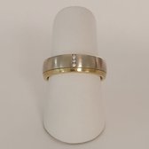 trouwring - dames - Aller Spanninga - 444 - wit/geelgoud - diamant - sale juwelier Verlinden St. Hubert van €1440,= voor €936,=