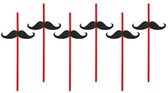 7 pakken met elk 6 rietjes rood met zwarte snor - moustache - vrijgezellenfeest - rietje - moustache - feest - party - cocktail - drankje