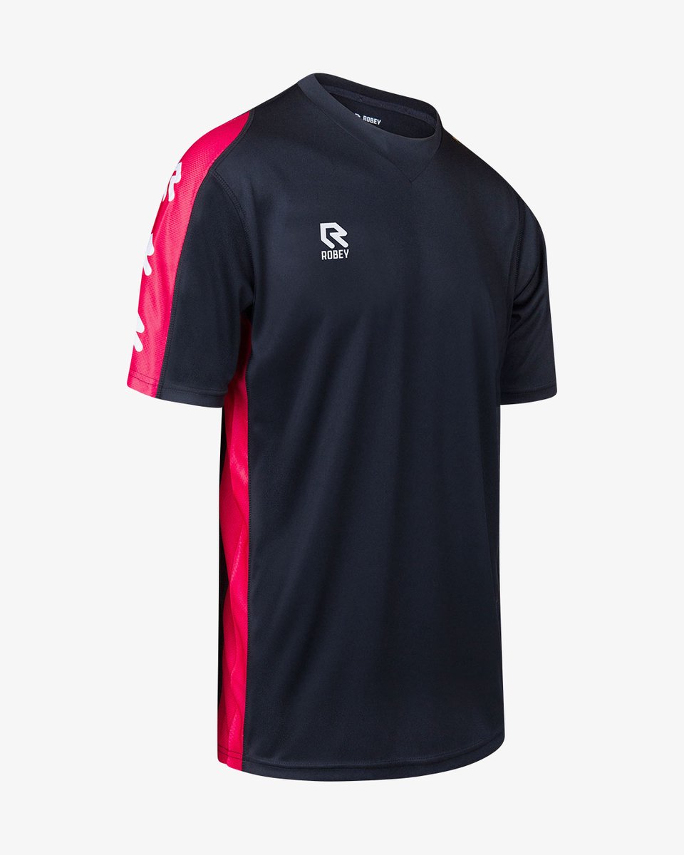 Robey Performance Shirt Korte Mouw Kinderen - Zwart / Rood | Maat: 140