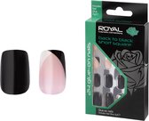 Royal 24 Short Square Glue-On Nails - Back To Black