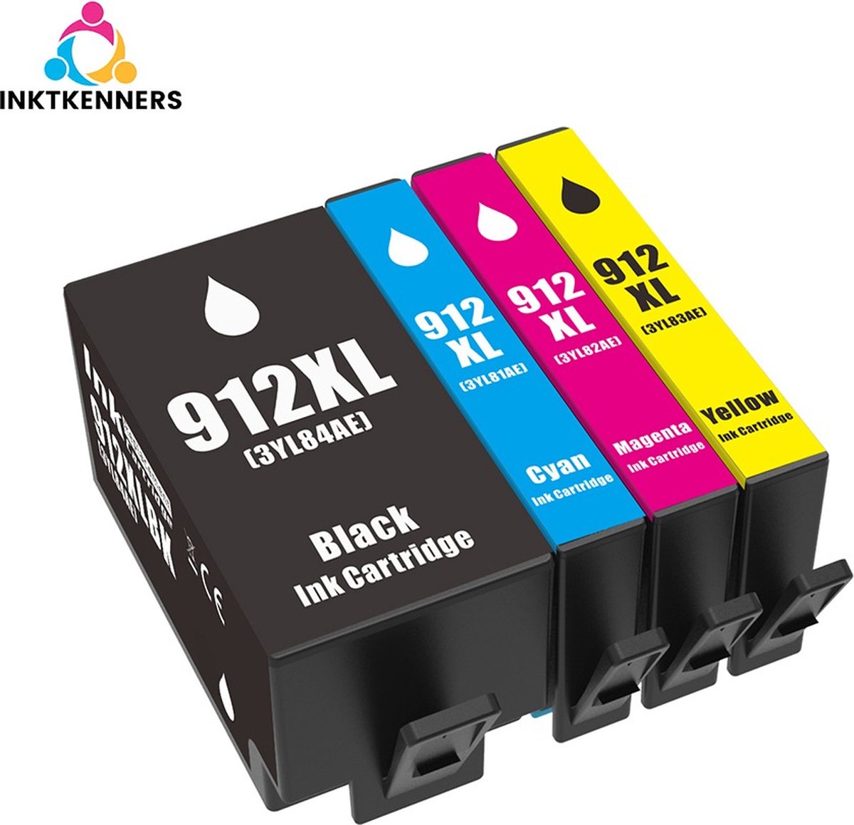 Inktcartridges voor HP 912 / 912XL | EXTRA VOLUME - Multipack van 4 stuks geschikt voor HP OfficeJet Pro 8010 - 8012 - 8014 - 8015 - 8020 - 8022 - 8023 - 8024 - 8025 | inkt - patronen - cartridge