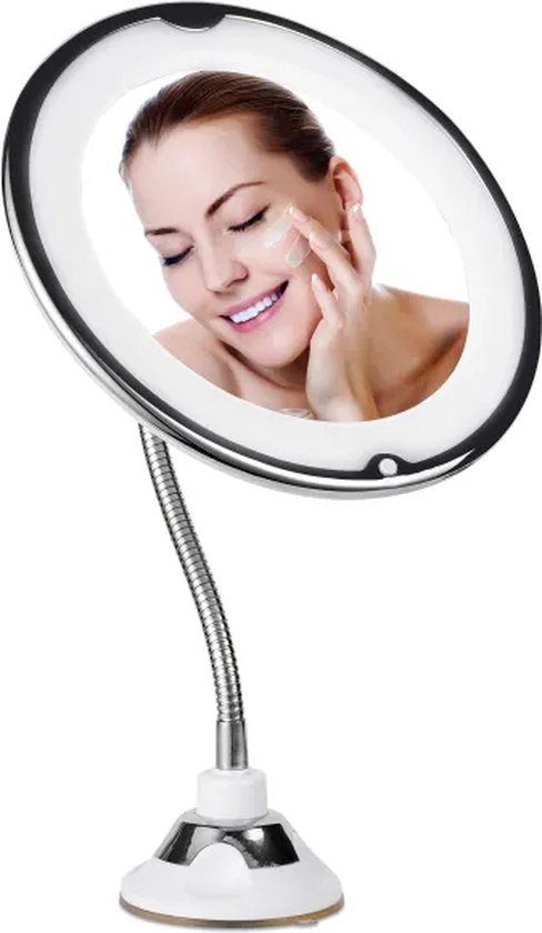 Make-Up Spiegel - 7X Vergroting - LED Licht - Make up spiegel met verlichting - Vergrootspiegel met Zuignap - Exclusief Baterijen(Niet ingegrepen 3AAA)3AAA