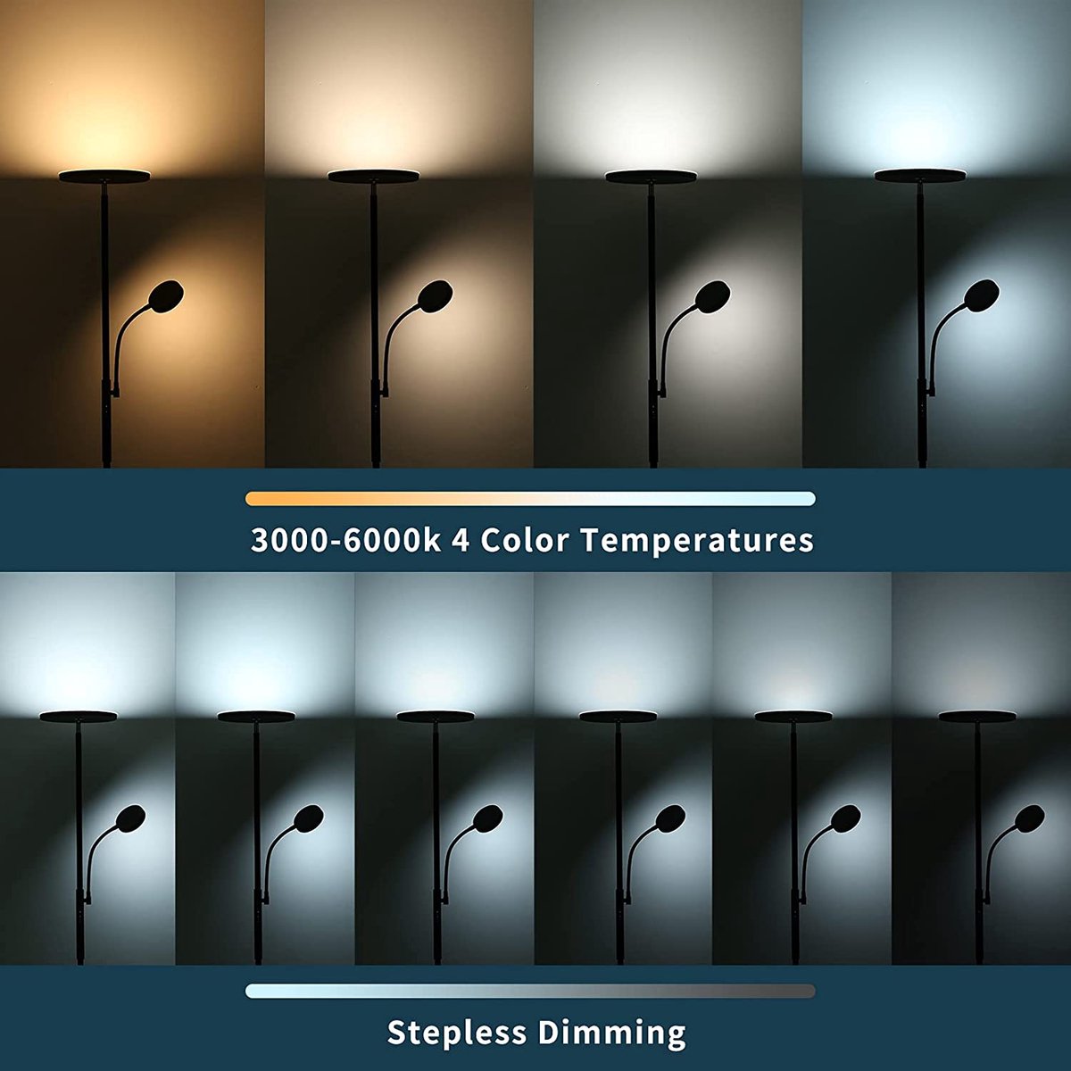 Lampadaire LED Softlite avec intensité variable 4 températures de