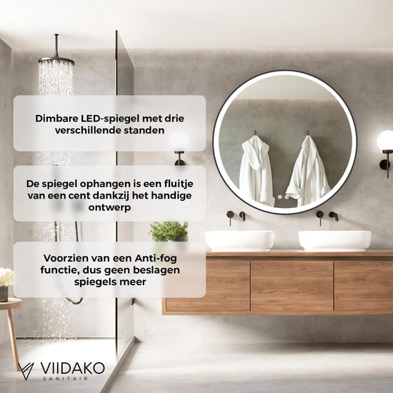 Espejo decorativo para el hogar, espejo de pared redondo inteligente, espejo de