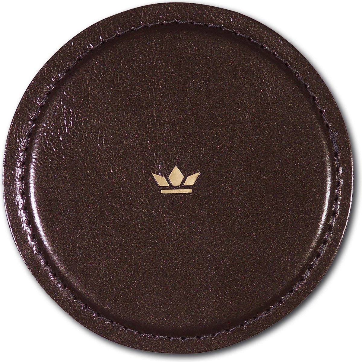 Dutchdeluxes onderzetters waterafstotend 4 stuks in Leer - Metallic Bruin - Ø10 cm