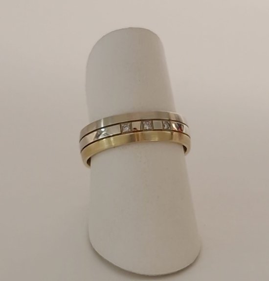 alliance - femme - Aller Spanninga - 153 - or blanc/jaune - diamant - vente Juwelier Verlinden St. Hubert - à partir de €1183,= pour €769,=