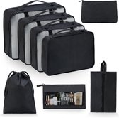 Behave Packing Cubes - Koffer organizers - Bagage organizer set - Travel Cubes - 8 delige set - Lichtgewicht - Zwart