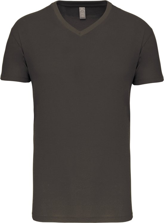 Donkergrijs T-shirt met V-hals merk Kariban maat 3XL