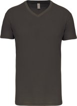 Donkergrijs T-shirt met V-hals merk Kariban maat XXL