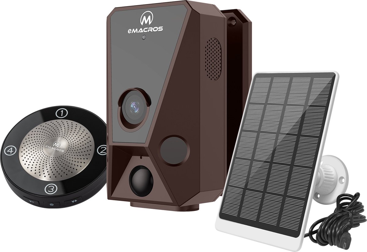 Emacros Solar - Beveilgingscamera - Met zonnepaneel - Smart Home Beveiliging - Bekend van TV