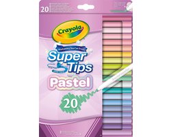 Crayola - Viltstiften - Afwasbare Stiften Pastelkleuren - 20 Stuks - Voor Kinderen