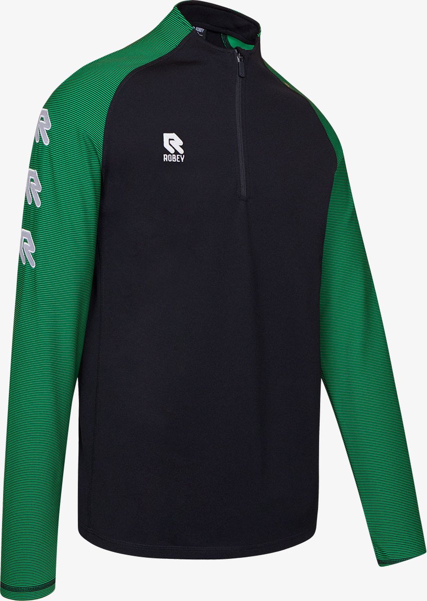Robey Performance Ziptop Heren - Zwart / Groen | Maat: 4XL
