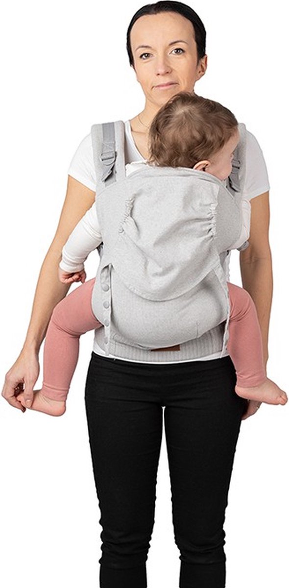 Porte-bébé Ergonomique MoMi COLLETE - 3-48 Mois (4-20kg), 2 Positions Portage, Capuche Incluse
