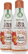 Garnier Ultra Doux Hair Milk Mask Healing Maple - 2 x 250 ml (texte français)