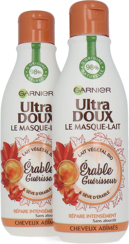 Garnier Ultra Doux Hair Milk Mask Healing Maple - 2 x 250 ml (Franse tekst)