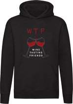WTF - Wine Tasting Friends - Hoodie - wijn - drank - alcohol - vriend - feest - unisex - trui - sweater - capuchon