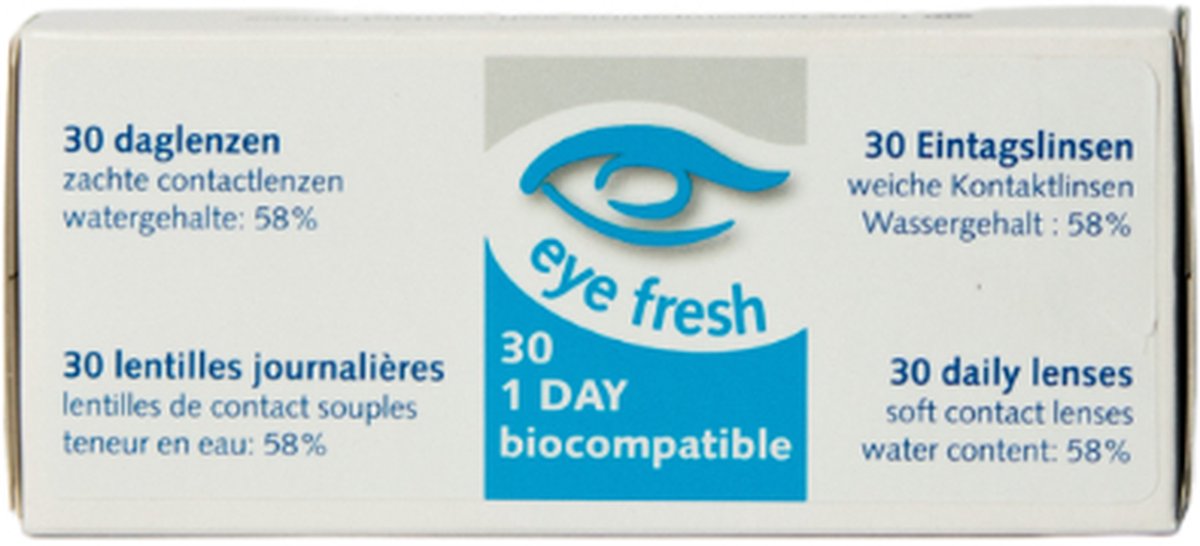 Eye Fresh zachte daglenzen -4,25 - 30 stuks - Contact lenzen dag