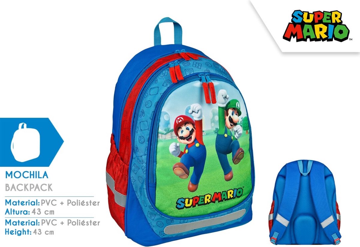 Nintendo Super Mario Rugzak - Backpack - Groot Model - 43CM
