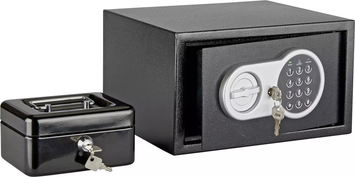 digitale kluis 2 in 1cijferslot - kluis elektronisch + kassa digitale kluis met sleutelslot