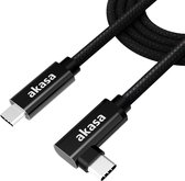 Akasa Right Angle USB 3.2 Gen2x2 Type-C to C Cable, 100W, 20G, 4K@60Hz