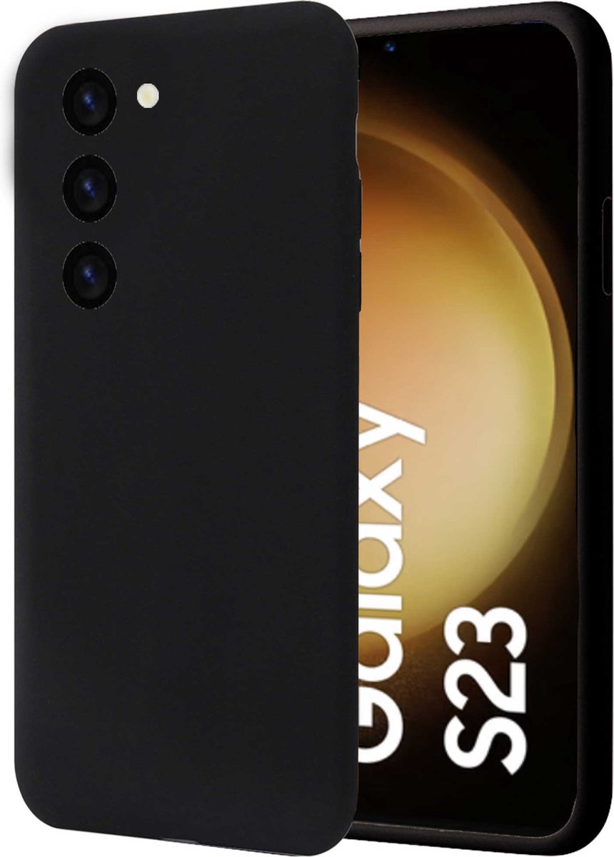 Hoesje geschikt voor Samsung S23 Plus - Liquid Back Case Cover Zwart