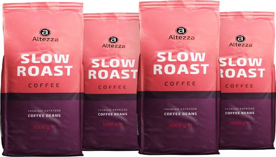 Altezza - Slow Roast - Koffiebonen - Espresso Koffiebonen - Ook Geschikt voor Lungo Koffie - Arabica en Robusta - 4 x 1kg