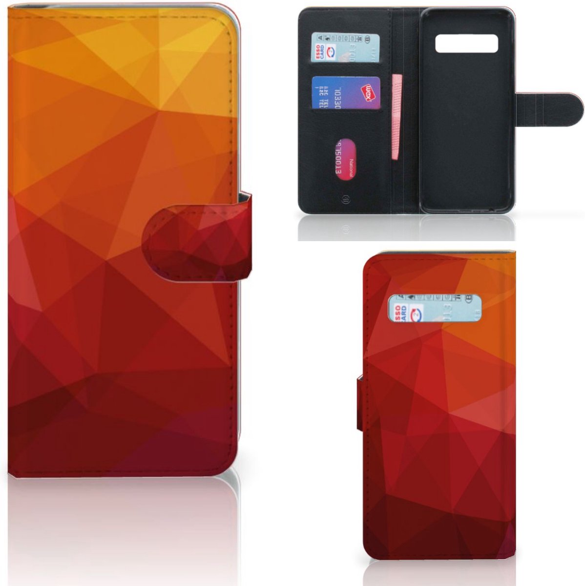Book Case voor Samsung Galaxy S10 Polygon Red