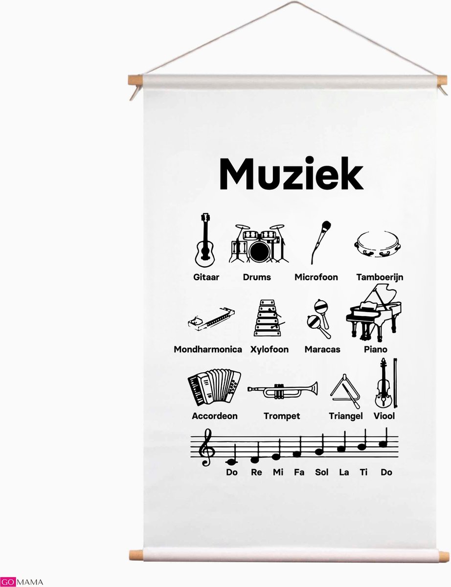 Educatieve Poster voor Kinderen met Muziek - Educatieve banners voor kinderen - Muziek - muziek instrumenten herkennen