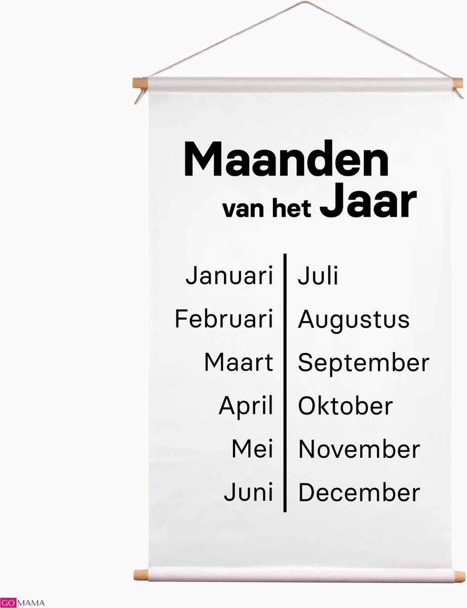 Educatieve Poster voor Kinderen met de Maanden in een jaar - Educatieve banners voor kinderen - Maanden in een jaar leren