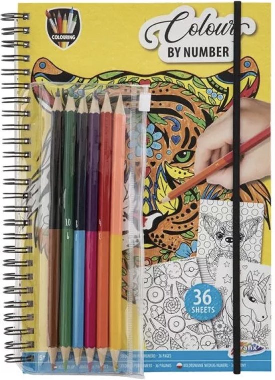 CRAYOLA Album Color By Numbers – Bluey, 16 Pages, 6 Marqueurs, Apprentissage Couleurs Dès 3 Ans