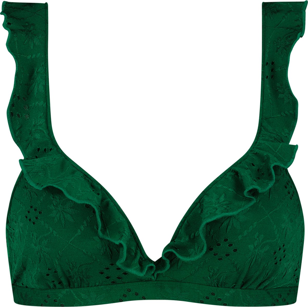 Beachlife Green Embroidery Dames Bikinitopje - Maat C40