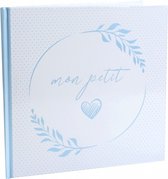 Gastenboek Mon Petit blauw - gastenboek - babyshower - genderreveal - zwanger - geboorte - mon petit